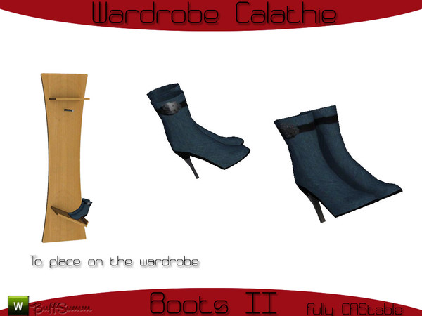 Sims 3 — Calathie Boots II by BuffSumm — Decorative boots to place in the wardrobe matching the *Wardrobe Calathie*.