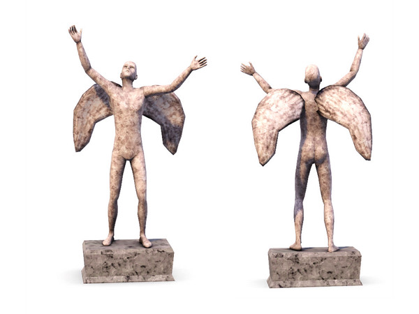 Sims 3 — Male Angel Statue 1 by sim_man123 — The first of a small series of male angel statues. Made by sim_man123.