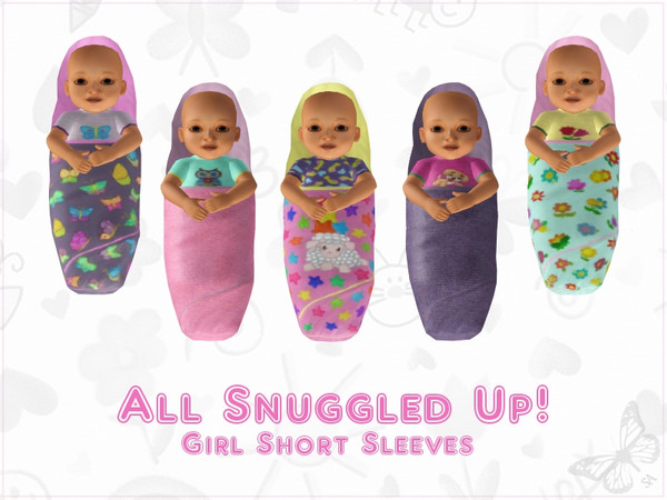 Sims 3 — All Snuggled Up! Girls Short Sleeves by sinful_aussie — Short sleeved shirts and bright and comfy baby blankets.