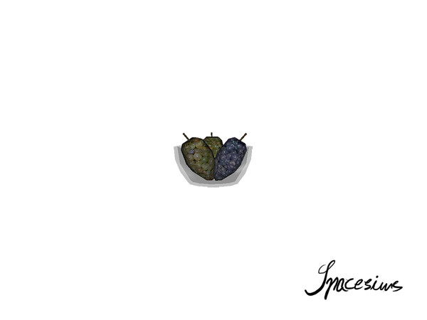 Sims 3 —  Kiwi living room - Fruit bowl by spacesims — A glass bowl of freshly harvested grapes!