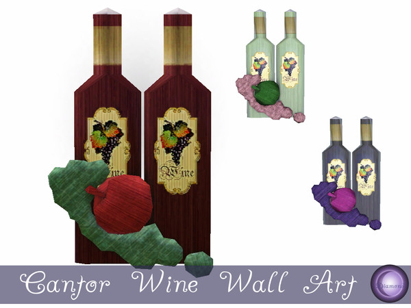 Sims 3 — Cantor Wine Wall Art by D2Diamond — A compliment piece to go with the Cantor Collection, this Wine and Fruit