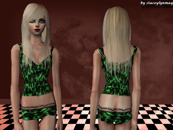 Sims 2 — Green Leopard Undies by staceylynmay2 — Green leopard undies for female teen