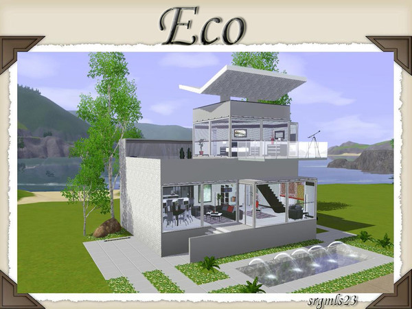 Sims 3 — Eco by srgmls23 — A home with a stylish, modern and ecological, with lots of windows to enjoy the sunshine ...