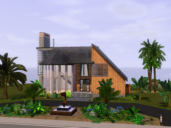 Sims 3 — Quail Run No. 9 FURNISHED by Pawzsim — Contemporary seaside home with the most amazing view from the cliffs of