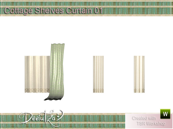 Sims 3 — Cottage Decor Shelves Curtain 01 by deeiutza — By deeiutza @TSR