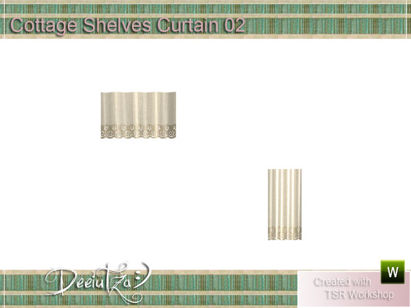 Sims 3 — Cottage Decor Shelves Curtain 02 by deeiutza — By deeiutza @TSR