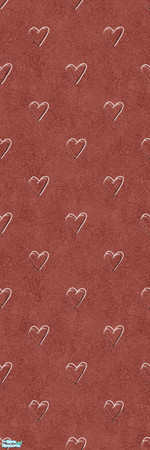 Sims 2 — Studio K Affection - Burnt Coral by StudioKhagerks — Cute heart design on a sponge texture background. Category: