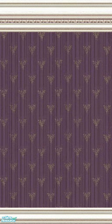 Sims 2 — jsf2RegencyPurple by jsf — An adaptation of my Sims1 Regency moulding is used to frame a stried wallpaper in
