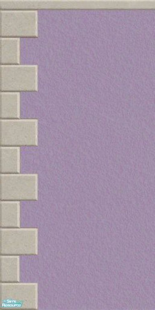 Sims 2 — Lilac Stucco Wall by Helenloki — Lilac stucco wall with quoining. Matches one of my existing stucco walls.