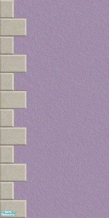 Sims 2 — Lilac Stucco Wall by Helenloki — Lilac stucco wall with quoining. Matches one of my existing stucco walls.