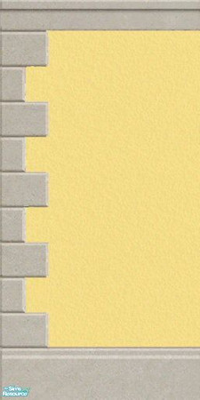 Sims 2 — Gold Stucco Wall by Helenloki — Gold Stucco wall with Quoining.
