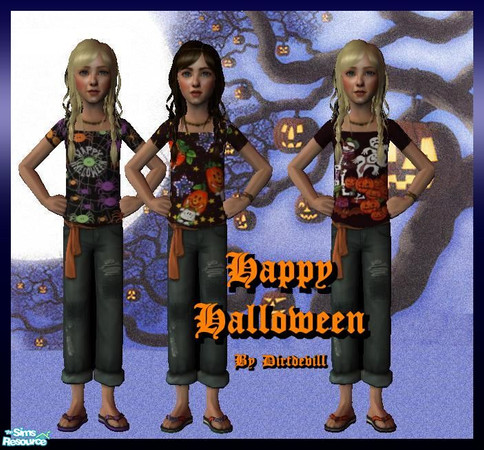 Sims 2 — Halloween set for girls by Dirtdevill — \"Trick or treat!\" collect some delicious candy or other