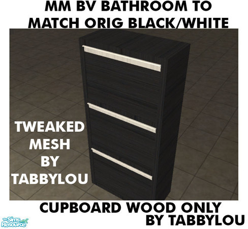 Sims 2 — TL - MM BV GaelleBathrm OrigBlackWh Cupboard by TabbyLou — Cupboard ONLY (No Metal) for Recolor of Shoukier\'s