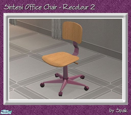 Sims 2 — Sintesi Office Chair REC2 Pink by Spaik — Recolour in pink of the metal parts of the office chair for the Pink