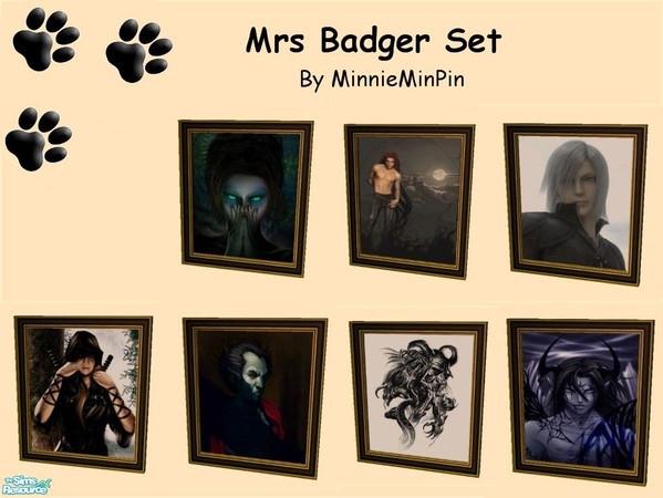 Sims 2 — Mrs. Badger Recolors - Halloween Set by MinnieMinPin — Here\'s some dark themed painting in honor of the