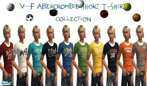 Sims 2 — VF Abercrombie Short T\'s by fortunecookie1 — Inspired by the classic looks of Abercrombie & Fitch, here are