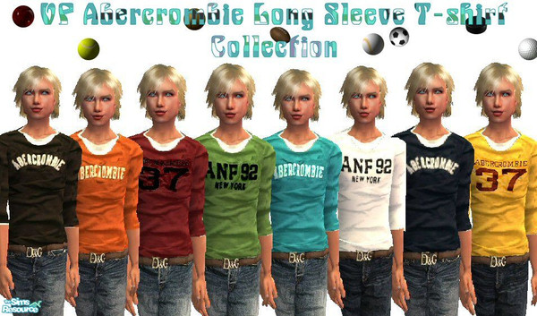 Sims 2 — VF Abercrombie Long T\'s by fortunecookie1 — Inspired by the classic looks of Abercrombie & Fitch, here are