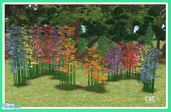 Sims 2 — Hidden Garden Flowering Grass Recolor Set by cat3cm — Recolors of the flowering grass in the Hidden Garden Set.