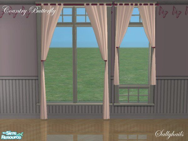 Sims 2 — Country Butterfly Nursery - Curtains by sallyhails — 