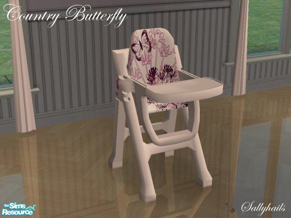 Sims 2 — Country Butterfly Nursery - High Chair by sallyhails — Updated 21/10/07. When I originally made this item I