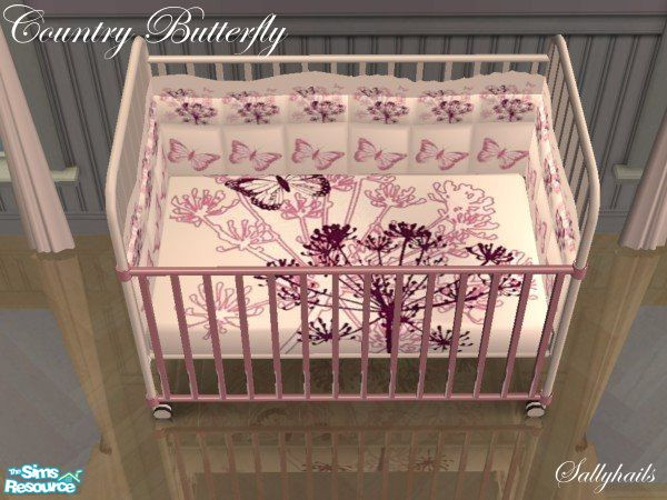 Sims 2 — Country Butterfly Nursery - Crib Bedding by sallyhails — 