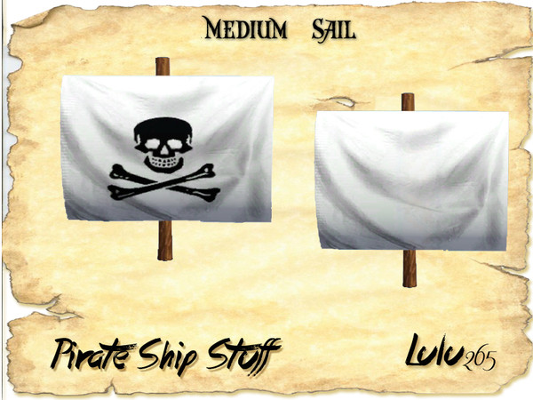 Sims 3 — Pirate Ship Stuff Mediun Sails by Lulu265 — part of the *FREE* Pirate Ship Stuff Set. Please don't clone my