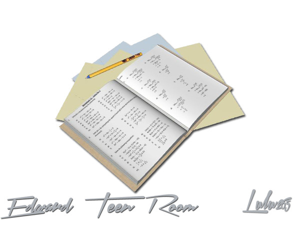 Sims 3 — Edward Teen Boys Room Homework by Lulu265 — part of the Edward bedroom Set Please do not clone my meshes or
