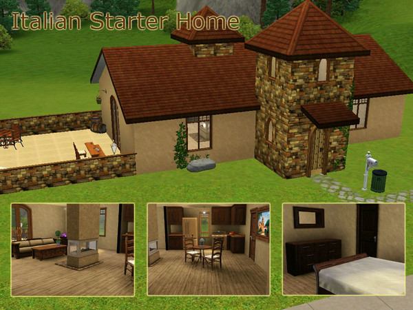 Sims 3 — Italian Starter Home by Homes_by_Hayley — This lovely italian-style home (both interior and exterior) was made