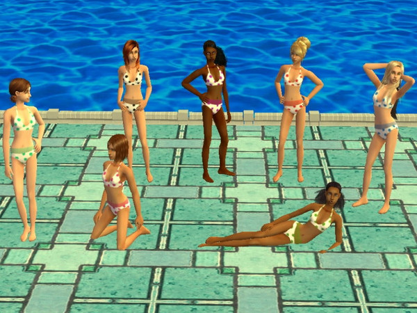 Sims 2 — Teen Polka Dot Bikini Set by zaligelover2 — 7 polka dot bikinis for teens.