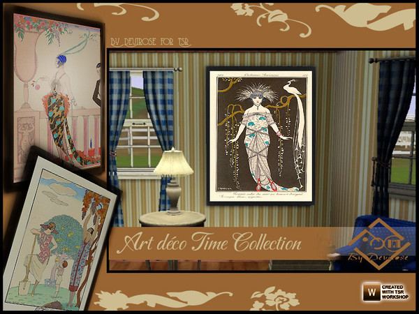 Sims 3 — Art Deco Time Collection by Devirose — The beautiful elegance of the Art Deco period,in three paintings that