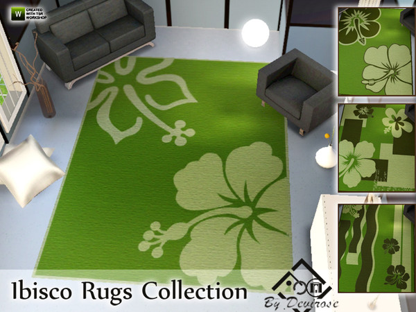 Sims 3 — Ibisco Rugs Collection by Devirose — Forms of cheerful tropical flowers, for these rugs beautiful and