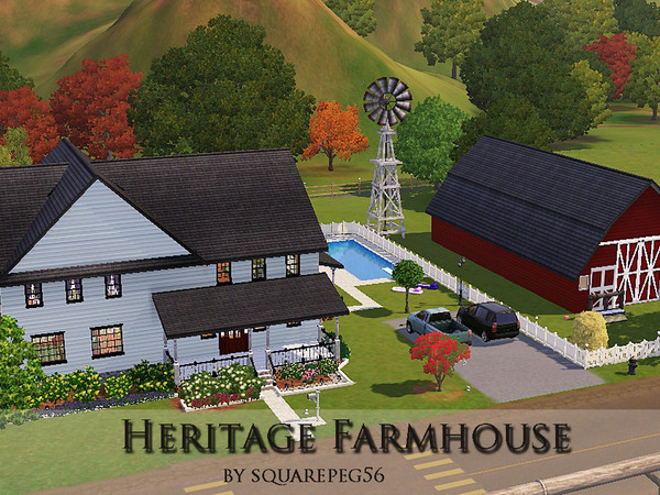 Sims 3 — Heritage Farmhouse circa 1905 by squarepeg56 — Here's a pretty farmhouse built around 1905 just perfect for a