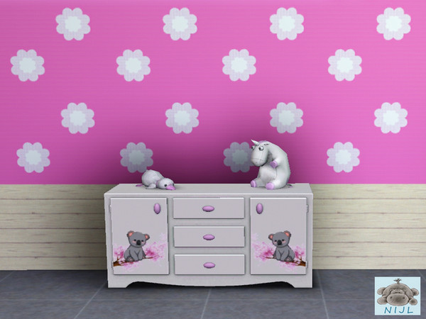 Sims 3 — pattern nurserry (girl) 3 by nijl — This is a rose pattern with flowers on. This is a pattern that fits very