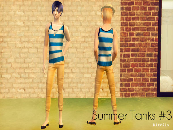 Sims 2 — Men\'s Summer Tank Tops and Jeans Set - Tank 3 by NIREsim2 — Seasons required
