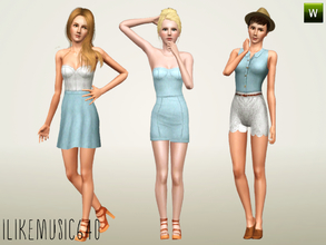 Sims 3 — Chambray by ILikeMusic640 — A set of three items, each made of chambray denim.