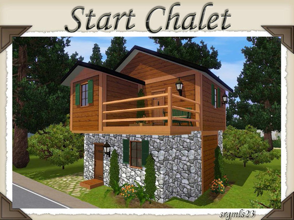 Sims 3 — Start Chalet by srgmls23 — A small house in wood and stone, &nbsp; for your sim start your life with