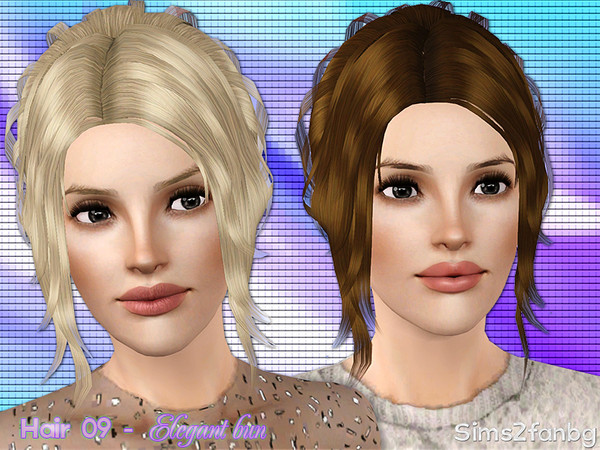 Sims 3 — Hair 09 - Elegant bun by sims2fanbg — .:Hair 09 - Elegant bun:. Hair for female teen through elder. I hope you