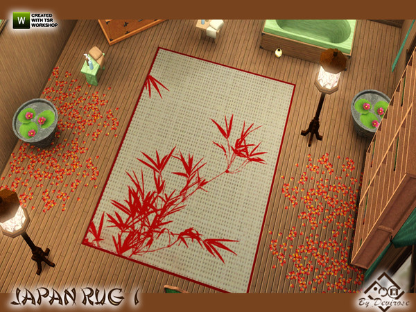 Sims 3 — Japan Rug 1 by Devirose — Foliage of Bamboo, Asian atmosphere. What do you want from a carpet like that?Base