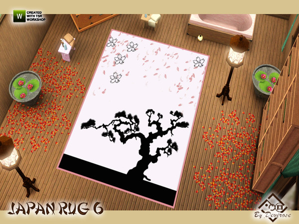 Sims 3 — Japan Rug 6 by Devirose — bonsai,petals, Asian atmosphere. What do you want from a carpet like that?Base game