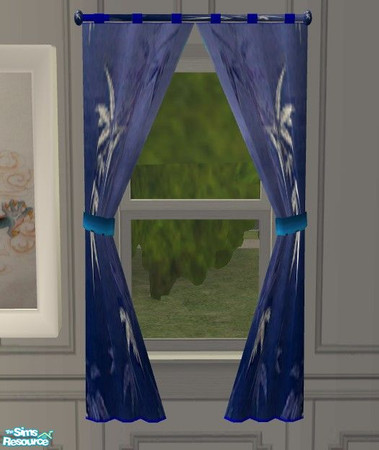 Sims 2 — Arizona Silk Living - Curtain by Riverwillows — Arizona recolor in blue and silk, by Riverwillows