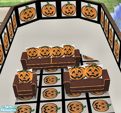 Sims 2 — Pumpkin Halloween Set by Phadrae — BOO! Get your Sims ready for a big Halloween bash with this cute pumpkin