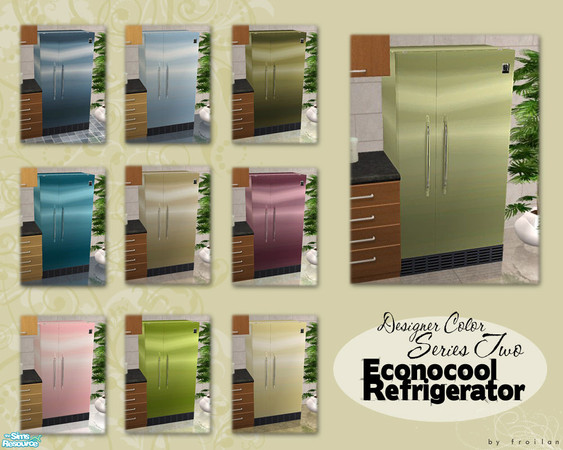 Sims 2 — Maxis Econocool Fridge - Designer Color Series Two by froilan — Here\'s the second set of Designer Colors for