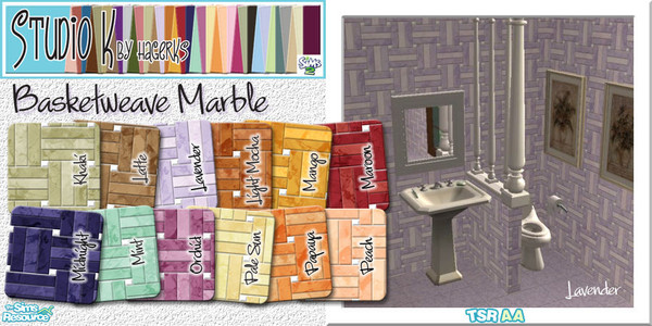 Sims 2 — Studio K Basketweave Marble_02 by StudioKhagerks — 13-24 of 36 colors. A combination of Studio K signature- and