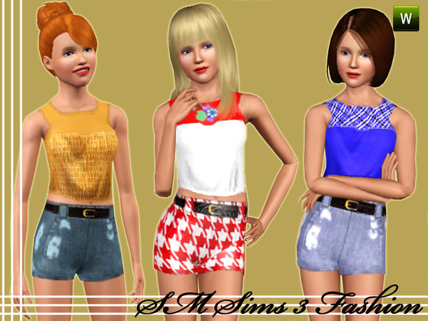 Sims 3 — SMSims3Fashion 155 -  Female Teen - Everyday by sandrinha — Top with ribbon waist used with fashionable
