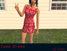 Sims 2 — Pink camo dress by Foxes2 — Short pink dress with skull/floral print and pink slippers. This is my 2nd creation