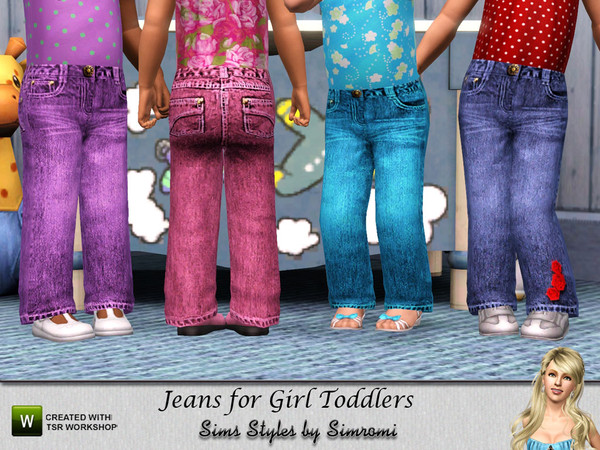Sims 3 — Jeans for Girl Toddlers by simromi — These jean are the perfect play outfit for your sim toddler. The jeans has