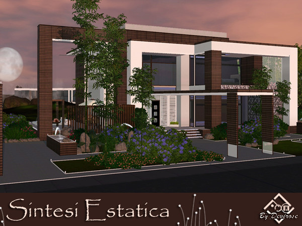 Sims 3 — Sintesi Estatica by Devirose — Modern house, which is developed with a long entrance, with parking,