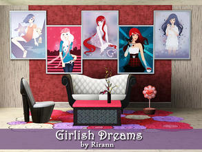 Sims 3 — Girlish Dreams by Rirann — This set of lovely paintings will perfectly decorate a girl's room. Artist: Helen