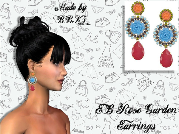 Sims 2 — EB Rose Garden Earrings by BBKZ — Beautiful earrings for your Sim-ladies. No EP required. FREE mesh by Lianaa