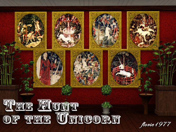 Sims 3 — The Hunt of the Unicorn by florie1977 — The Hunt of the Unicorn Tapistiry set. All 7 plus 2 edits.